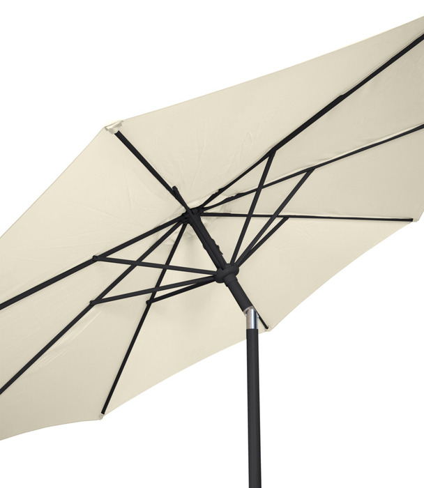 Parasoll med sveiv og tilt beige Ø300 x H247 cm - Sunlife